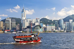 Images Dated 7th July 2009: Exhibition and Convention Center, Wan Chai waterfront, Victoria Harbour