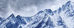 Sights Prints: Expansive Southwest Panorama from Kyanjin Ri Summit Featuring the Snowy Ridges of Naya Kanga (Ganja La Peak)