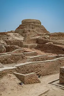 Significance Prints: Exploration of ancient ruins at UNESCO site Moenjodaro in Pakistan revealing remnants of an early civilization