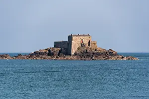 Saint Prints: Exploration of Fort National surrounded by ocean near the walled city of Saint Malo in Brittany France