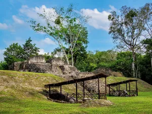 Jungle Prints: Exploration of Group E at Uaxactun Archeological Site in Guatemala showcasing ancient structures