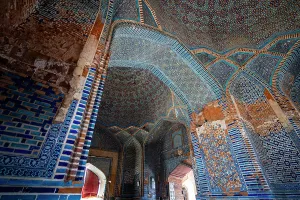 Domes Prints: Exploration of intricate tile work and architectural beauty at Shah Jahan Mosque in Sindh region of Pakistan