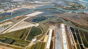 Management Prints: Exploration of saltpans and waterways observed from above in Algarve, Portugal