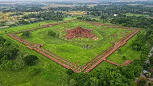 Meditation Prints: Exploration of Somapura Mahavihara ruins in Bangladesh capturing ancient architecture from above