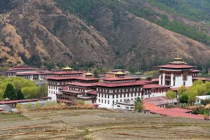 Sights Prints: Exploration of traditional architecture and rural landscape in Thimphu Bhutan showcasing historic structures