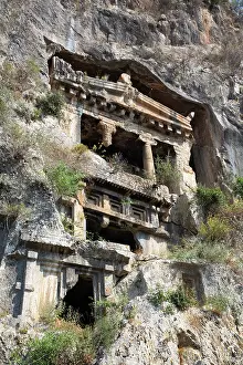 Burial Prints: Explore the ancient rock tombs of Amyntas in Fethiye, Turkey from 522-486 BC