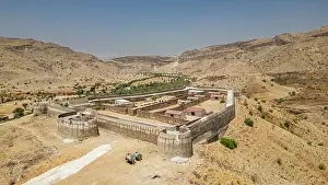 Fortifications Prints: Explore the historic architecture of Ranikot Fort surrounded by barren mountains in Sindh region of Pakistan