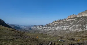 Peaks Prints: Explore the mountain valley landscape near Kubachi in Dagestan