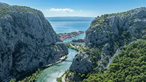 Foliage Prints: Explore Omis from above, featuring cliffs