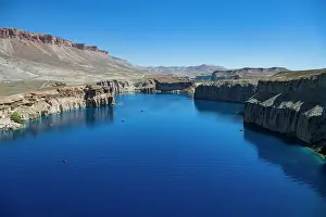 National Prints: Explore the stark blue lake in Band-e-Amir National Park in Afghanistan with its unique rock formations