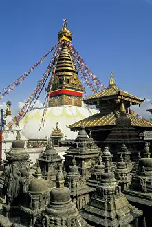 Sculptures Prints: Explore Swayambhunath Stupa in Kathmandu