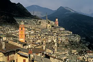 Narrow Prints: Explore the village of Tende in the Roya valley with its unique architecture and surrounding mountains in France