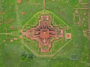 Meditation Prints: Exploring the aerial view of Somapura Mahavihara