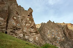 Cappadocia Prints: Exploring ancient houses carved into rock formations in Soganli valley in Cappadocia