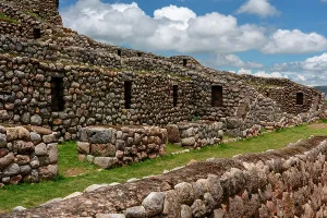 Peru Prints: Exploring the ancient structures of Chinchero archaeological site in Peru during a sunny day