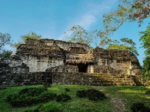 Mesoamerica Prints: Exploring ancient structures at Group A in Uaxactun Archaeological Site located in Guatemala's Peten Department
