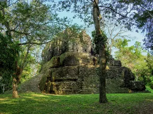 Jungle Prints: Exploring ancient structures at Uaxactun archaeological site in Guatemala