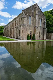 Preservation Prints: Exploring the architecture and history of the Abbey of Fontenay in France during a sunny day