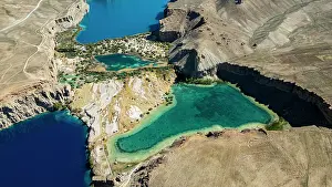 Ecosystems Prints: Exploring the beauty of Band-e-Amir National Park in Afghanistan's Bamiyan Province captures stunning blue lakes