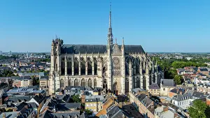 Domes Prints: Exploring the design and structure of Cathedral of Amiens in France with its detailed architecture