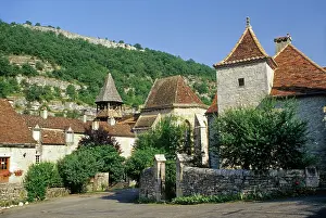 Squares Prints: Exploring historic buildings in the Cele River Valley region during a sunny day in Midi-Pyrenees