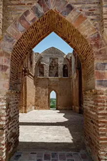 Brickwork Prints: Exploring the historical architecture of Makli Necropole in Thatta Pakistan near ancient tombs and ruins