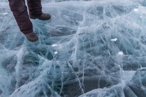 Conditions Prints: Exploring the ice surface on the Great Slave Lake in Northwest Territories Canada during winter times