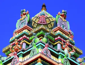 Bright Prints: Exploring the intricate details of a Hindu temple in Mahebourg