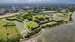Dutch Prints: Exploring Jaffna Dutch Fort in Sri Lanka from above showcases its unique structure and surrounding landscape