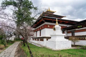 Meditation Prints: Exploring Kyerchu Temple and its surroundings in Paro, Bhutan during a cloudy day