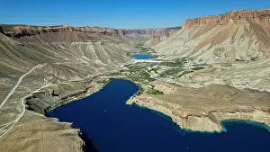 Ecology Prints: Exploring the landscape and water formations in Band-e-Amir National Park in Afghanistan during daylight hours
