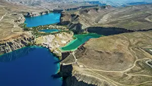 Valleys Prints: Exploring the natural beauty of Band-e-Amir National Park with its blue lakes and rugged cliffs in Afghanistan