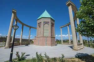 Columns Prints: Exploring Noahs Mausoleum in Nakhchivan, Azerbaijan under a clear sky