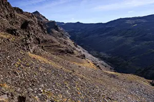 Granada Prints: Exploring rocky mountain valley in Sierra Nevada during daylight near Tajos Altos hiking area in Granada Spain