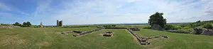 Essex Prints: Exploring the ruins of Hadleigh Castle with distant views of the surrounding landscape in Essex