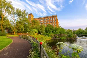 Anchor Prints: Exploring the scene near Anchor Mill by White Cart Water in Paisley at sunset