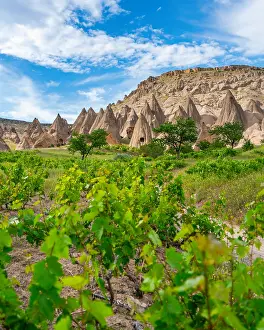 Cappadocia Prints: Exploring Selime ancient town with carved rock houses in Cappadocia, Turkey