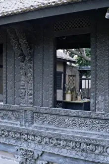 Ahmedabad Prints: The exquisitely carved 300 year old wood facade of a Pol house