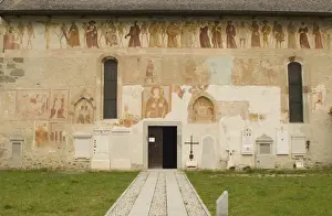 Pinzolo Prints: Extensive fresco treatment of the exterior of the ancient church of Chiesa di Vigilio