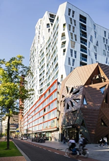 Traditionally Dutch Prints: Exterior of Calypso Building, Kruisplein, Rotterdam, Netherlands, Europe