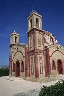Paphos Prints: Exterior of Christian church, St. Georges Church at Paphos on the west of the island