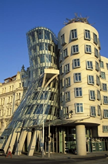 Exterior of the Dancing house at Rasinovo Embankment, Nove Mesto, Prague