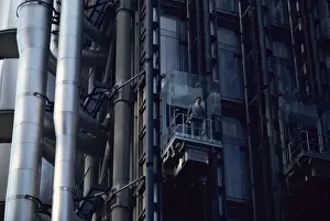 Elevator Prints: Exterior lift on the Lloyds Building, designed by Richard Rogers, City of London