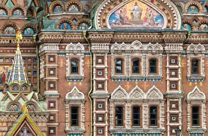 Petersburg Russia Prints: The exterior mosaic of the Church of the Savior on Spilled Blood (Tserkov Spasa na Krovi)