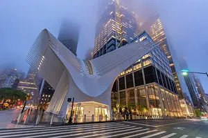 Skyscrapers Prints: Exterior of the Oculus transportation hub at the World Trade Center, New York, USA