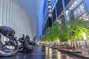 Pedestrian Prints: Exterior of the Oculus transportation hub at the World Trade Center, New York, USA