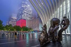 Skyscrapers Prints: Exterior of the Oculus transportation hub at the World Trade Center, New York, USA