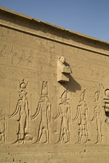 Reliefs Prints: Exterior reliefs, Temple of Hathor, Dendera, Egypt, North Africa, Africa