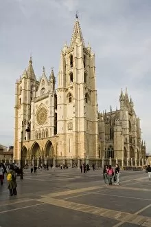 Exterior from the southwest of the Cathedral, Leon, Castilla y Leon, Spain, Europe