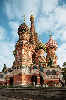 Places Of Worship Prints: Exterior of St. Basils Cathedral, Red Square, UNESCO World Heritage Site, Moscow